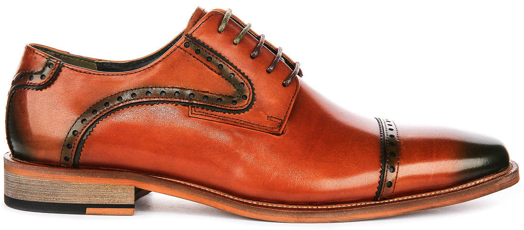 Jenson In Brown Green Oxford Shoes