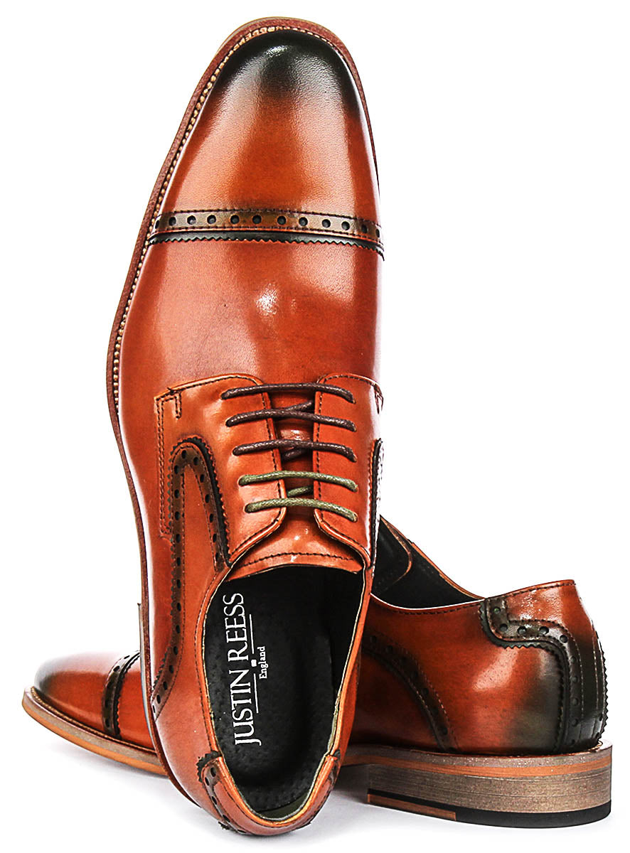 Jenson In Brown Green Oxford Shoes