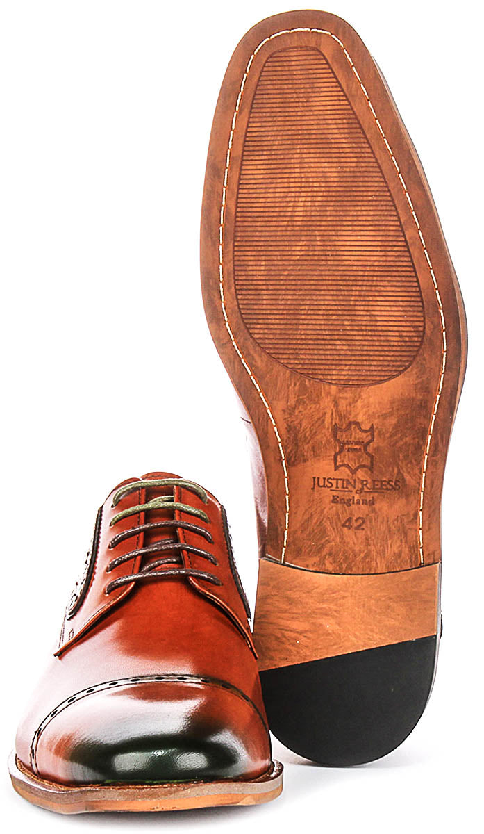 Jenson In Brown Green Oxford Shoes
