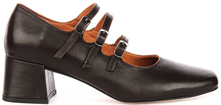 Kate 2 Mary Jane Heel In Brown Leather