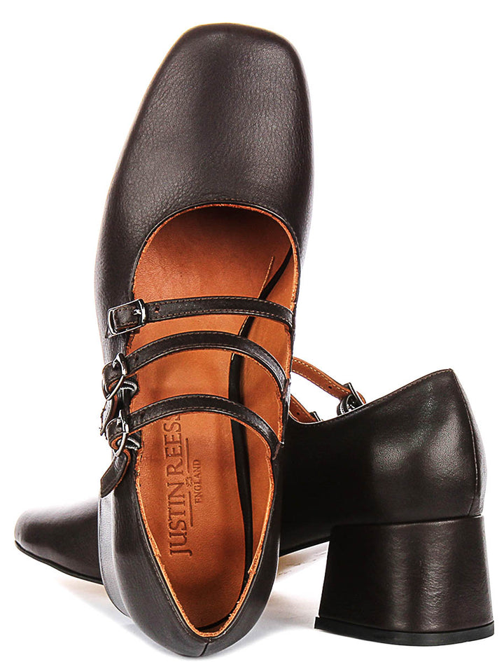 Kate 2 Mary Jane Heel In Brown Leather