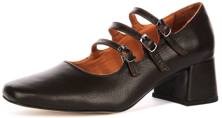 Kate 2 Mary Jane Heel In Brown Leather