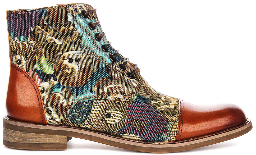 Milo Bear Print Boots In Brown
