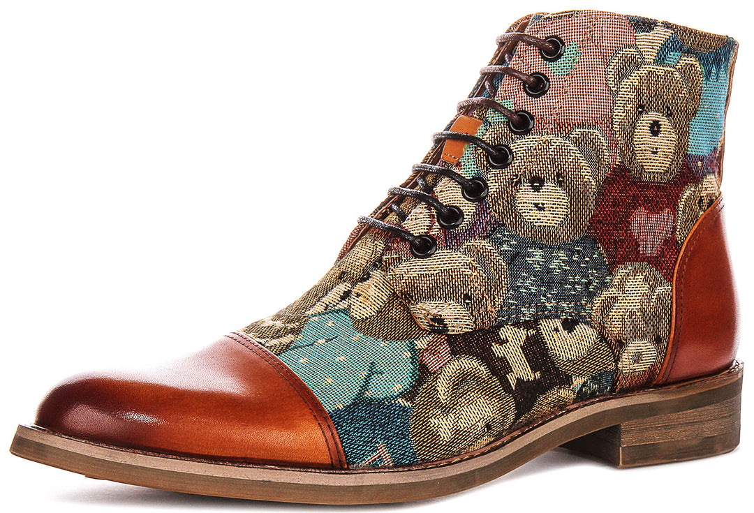 Milo Bear Print Boots In Brown