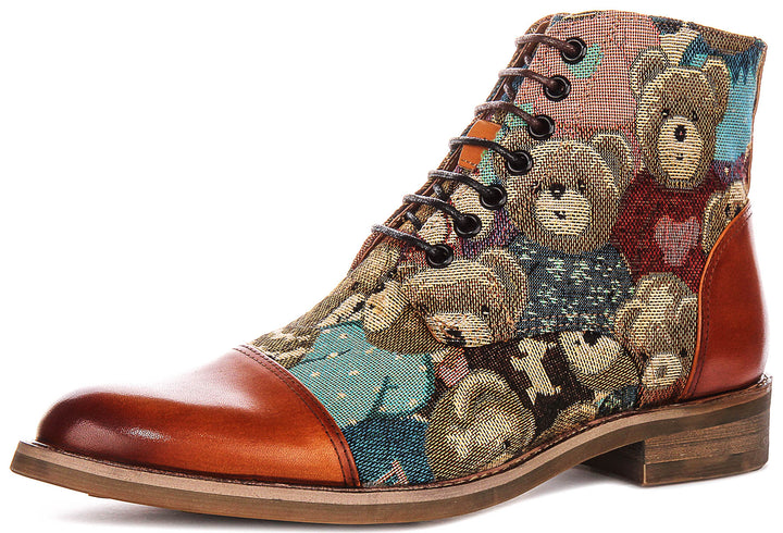 Milo Bear Print Boots In Brown