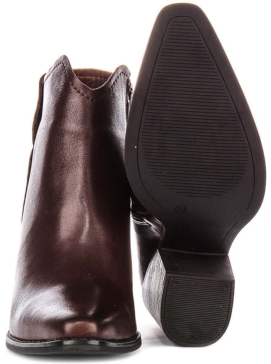 Willow In Brown | Leather Block Heel Boots – Justin Reess