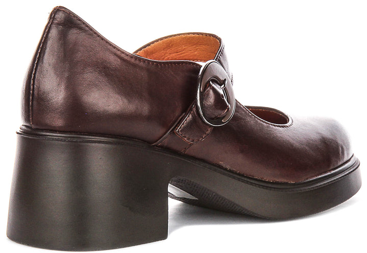 Nancy Mary Jane Shoes In Brown