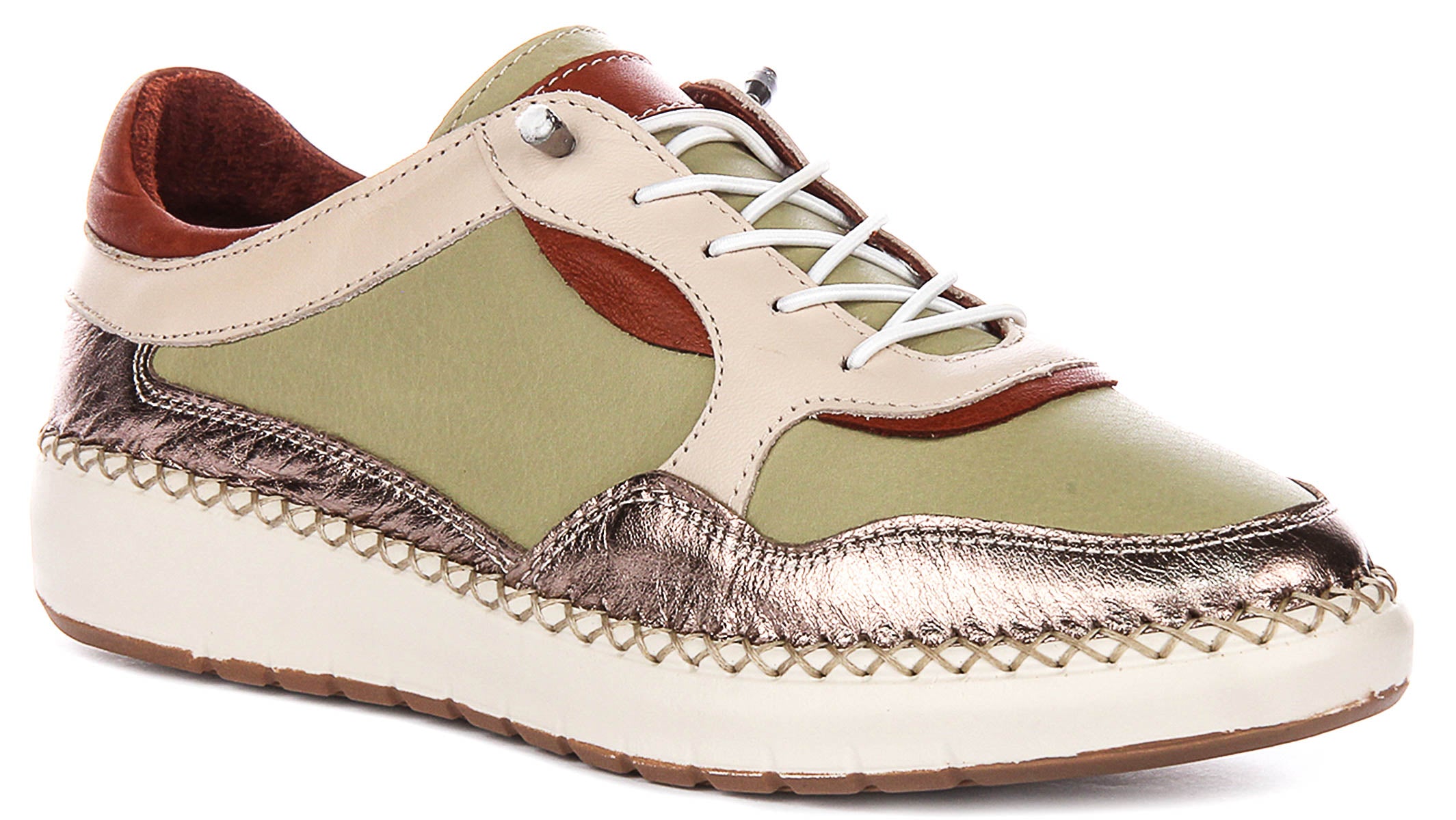 JUSTINREESS Womens Taylor Slip On Casual Shoes In Brown Leather ...
