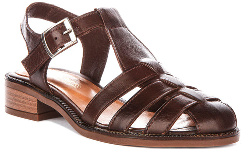 Ruth Fisherman Sandal In Brown Leather