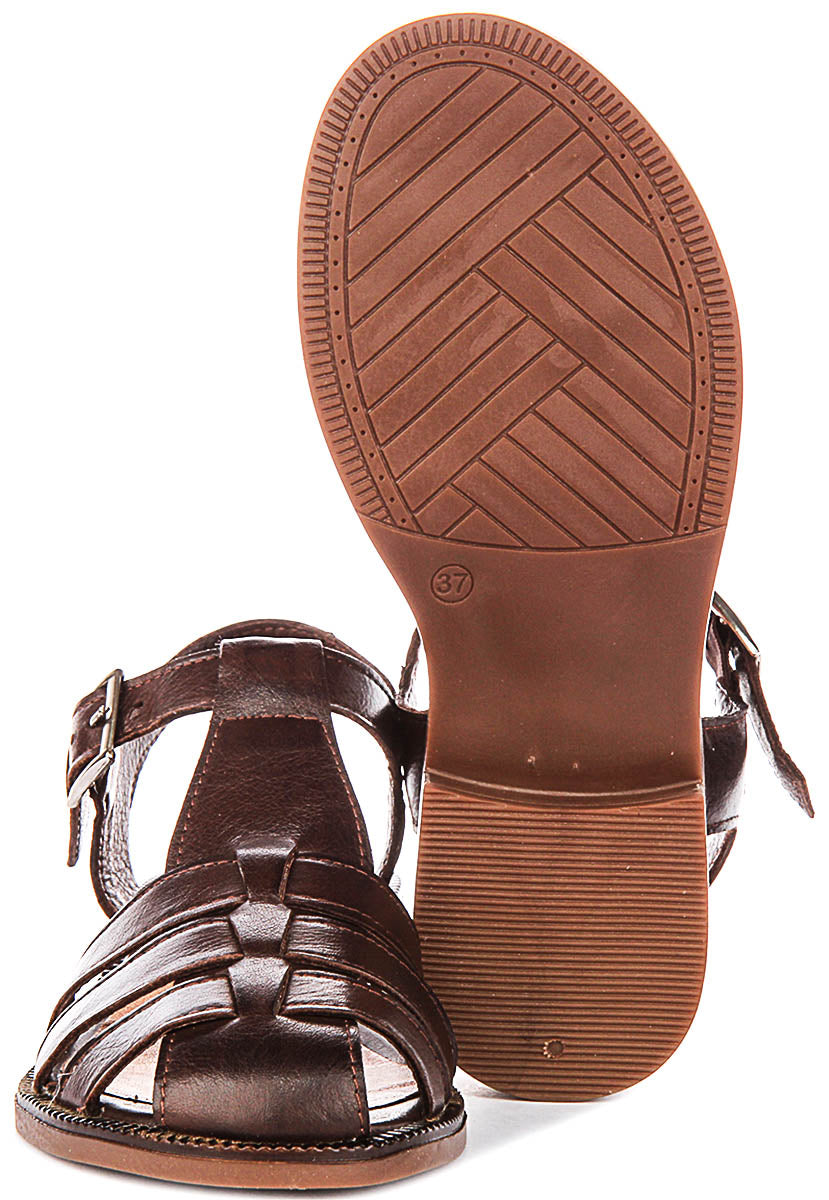 Ruth Fisherman Sandal In Brown Leather