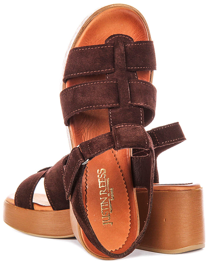 Sylvia Gladiator Sandal In Brown Suede