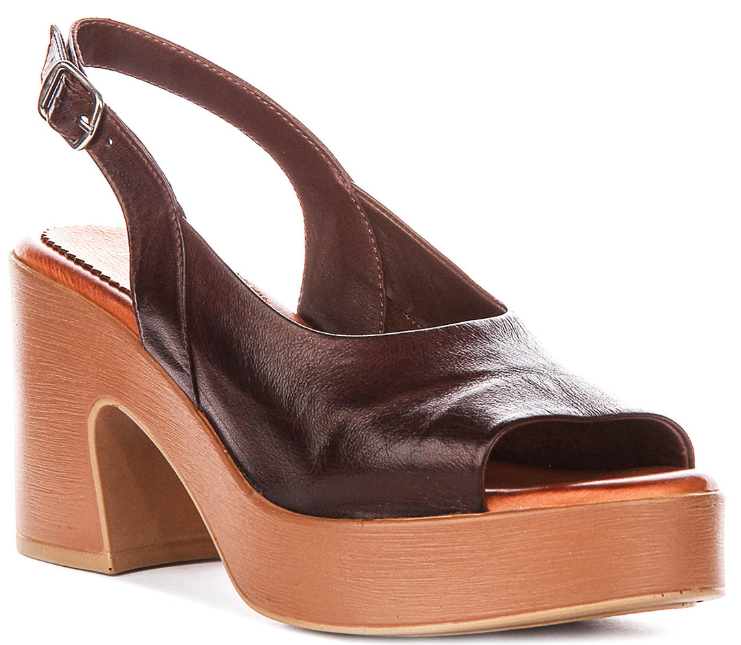 Teresa Peep Toe Platform In Brown