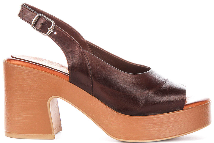 Teresa Peep Toe Platform In Brown