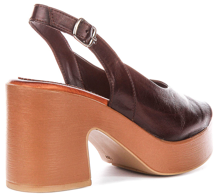 Teresa Peep Toe Platform In Brown