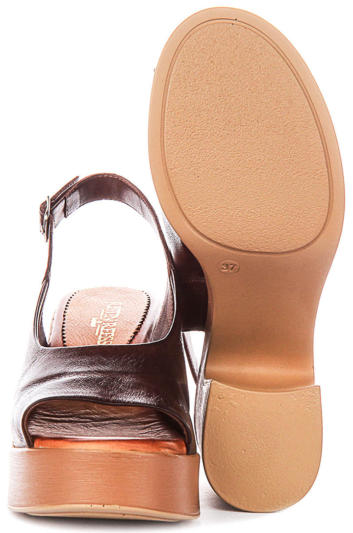Teresa Peep Toe Platform In Brown