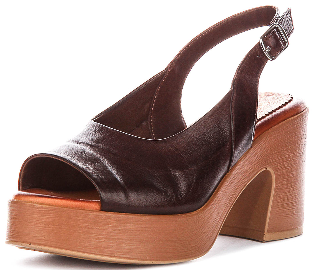 Teresa Peep Toe Platform In Brown