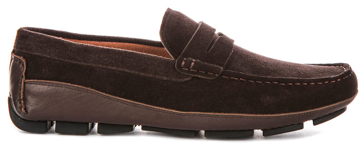 Luke Driving Shoes In Brown Suede