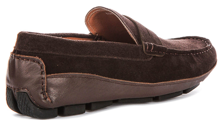 Luke Driving Shoes In Brown Suede