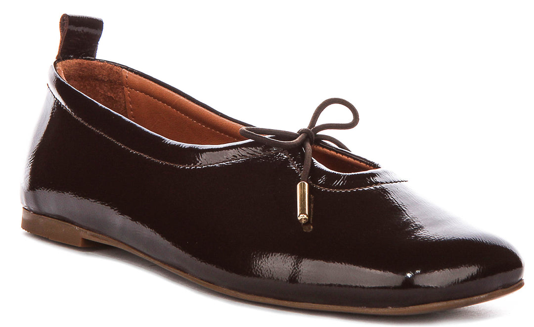 Lara Square toe Ballerina In Brown