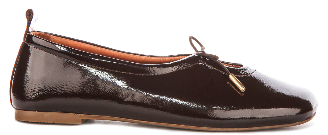 Lara Square toe Ballerina In Brown