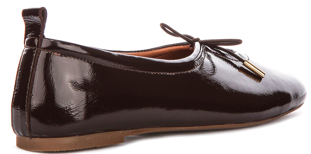 Lara Square toe Ballerina In Brown