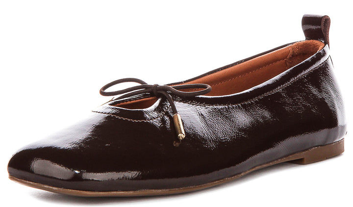 Lara Square toe Ballerina In Brown