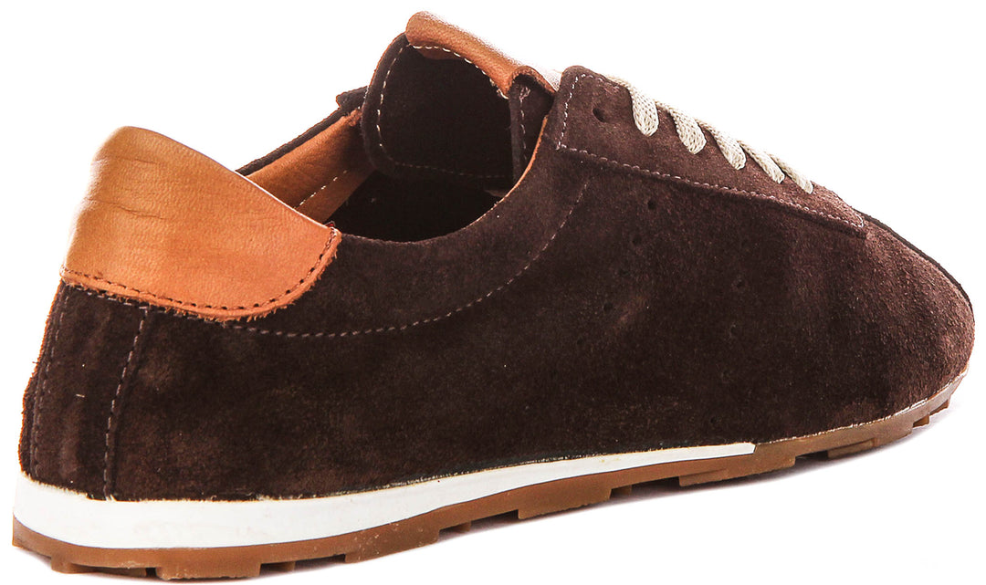 Michelle In Brown Suede Leather