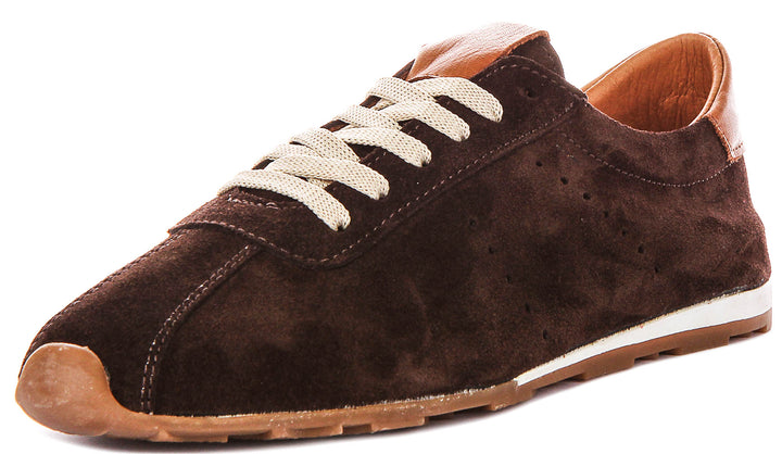 Michelle In Brown Suede Leather