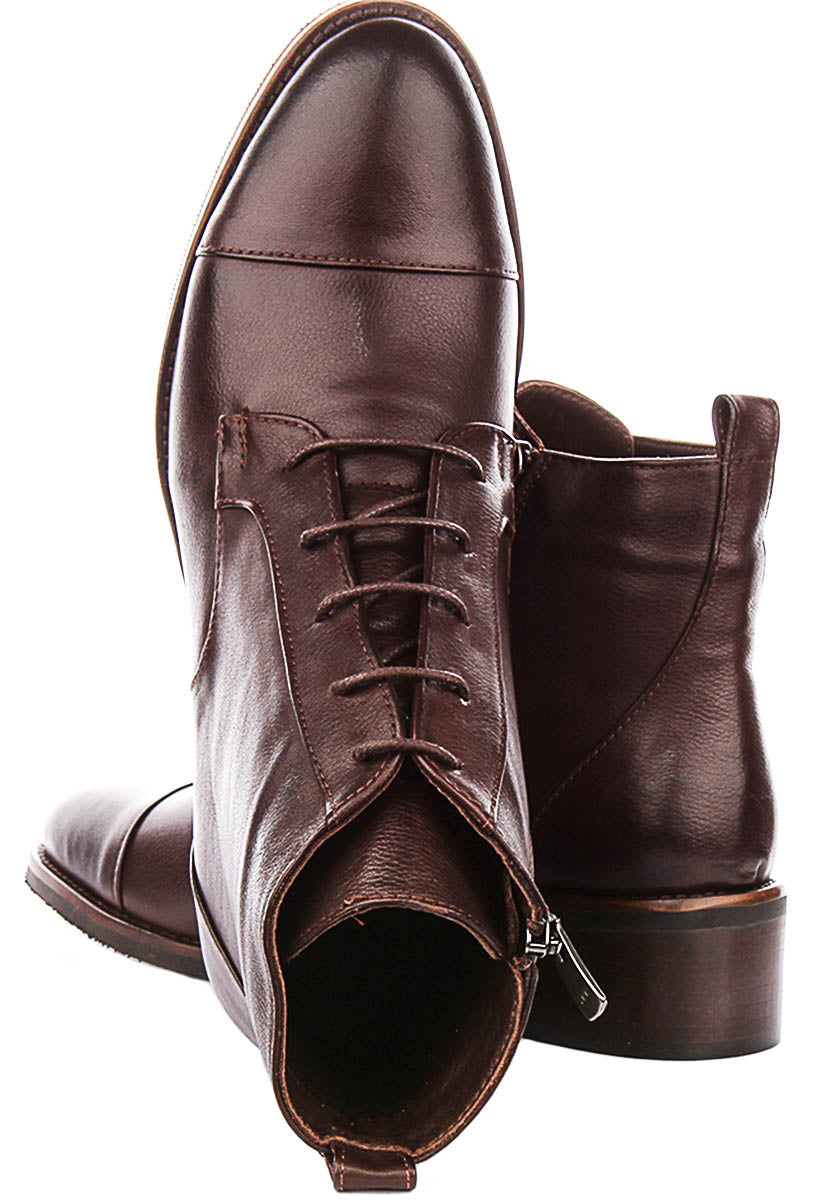 Kendra Lace Up Boot In Brown