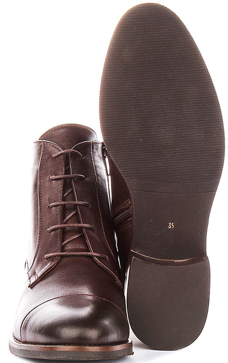 Kendra Lace Up Boot In Brown