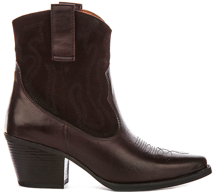 Dawn Short Cowboy Boots In Brown