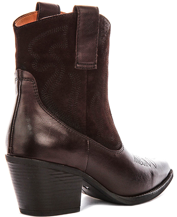 Dawn Short Cowboy Boots In Brown
