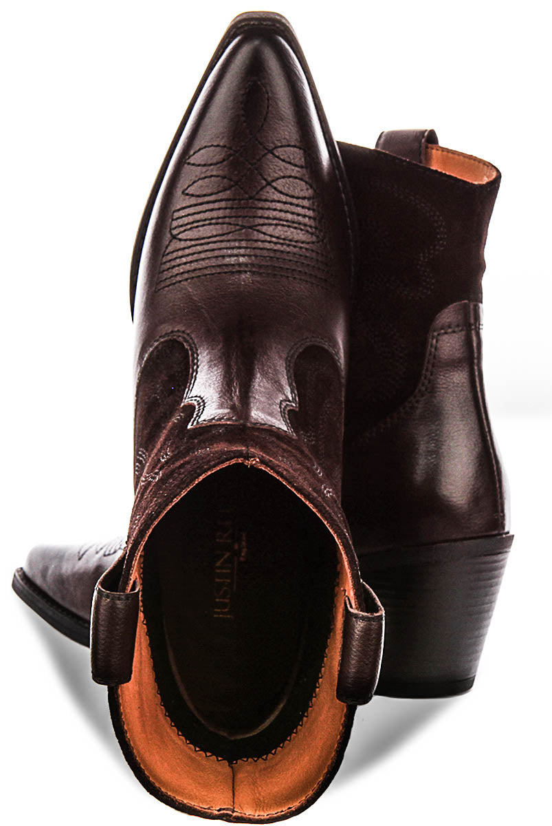 Dawn Short Cowboy Boots In Brown