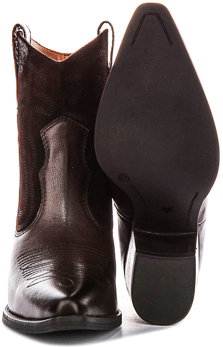Dawn Short Cowboy Boots In Brown