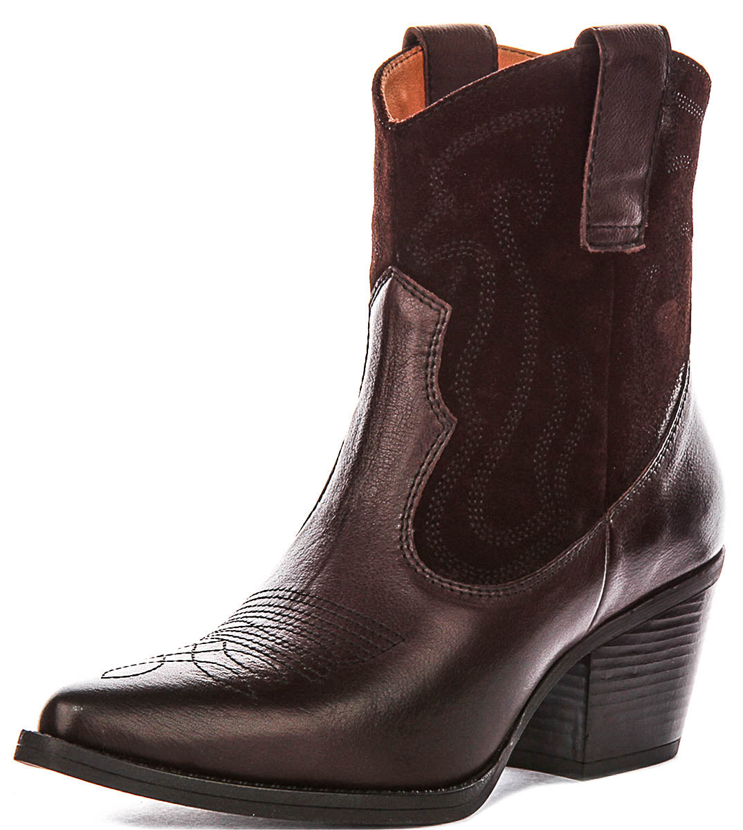 Dawn Short Cowboy Boots In Brown