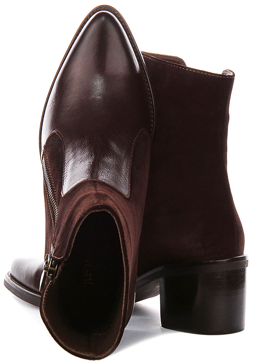 Star Heel Ankle Boots In Brown