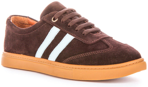 Sadie Retro Trainers In Brown Blue