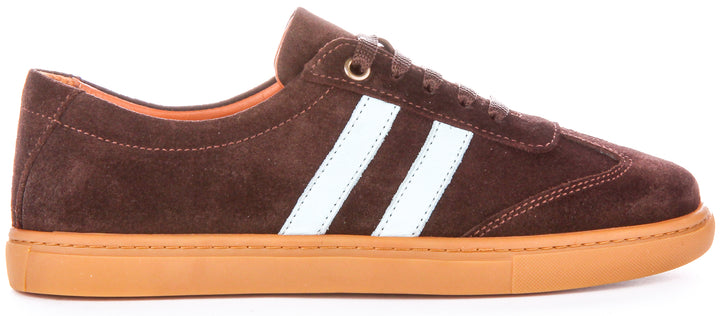 Sadie Retro Trainers In Brown Blue