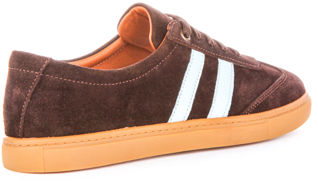 Sadie Retro Trainers In Brown Blue