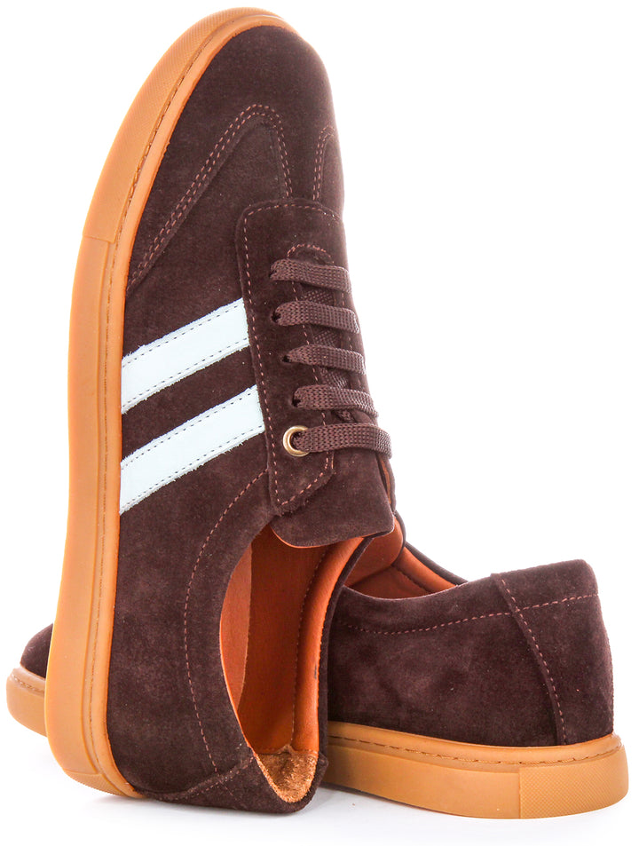 Sadie Retro Trainers In Brown Blue