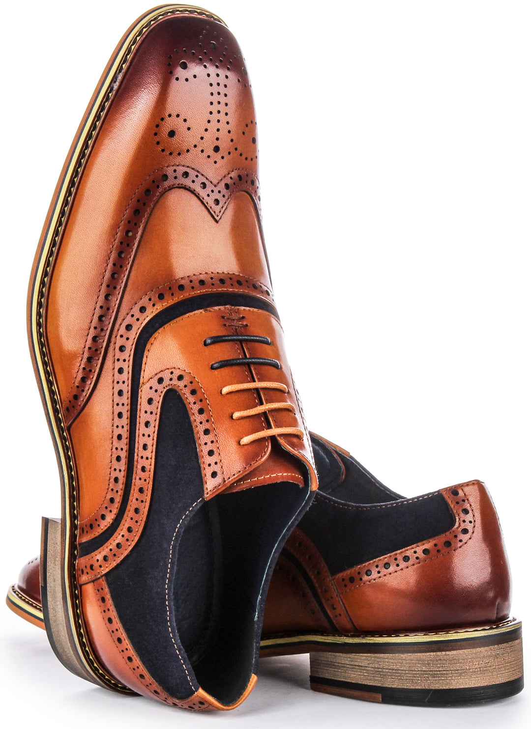 Roman In Brown Blue Brogues