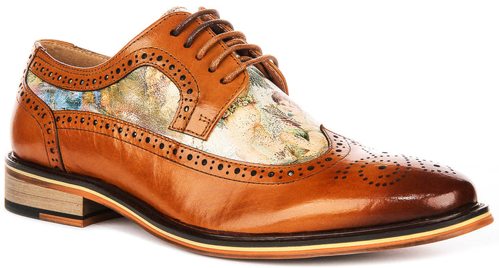 Scott Rennaisance Inspired Print In Brown Leather