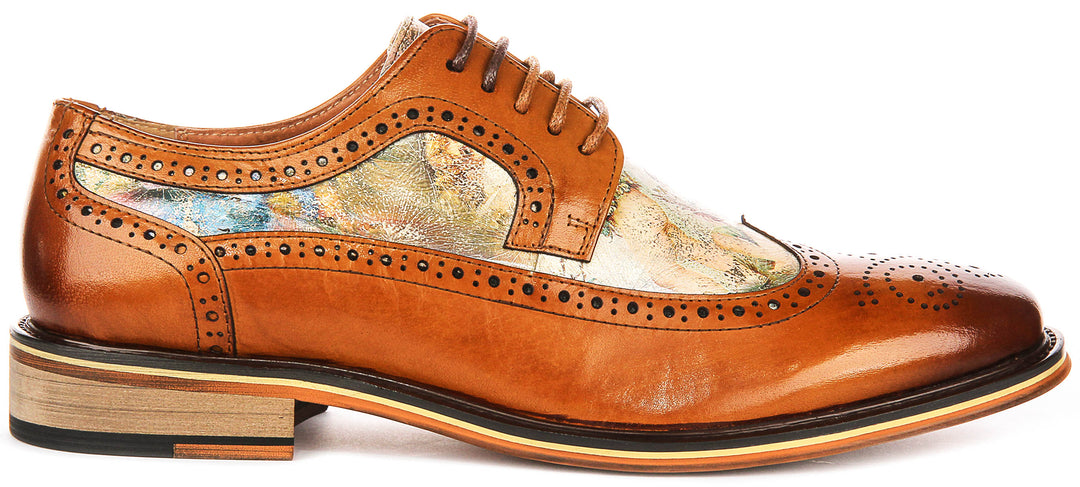Scott Rennaisance Inspired Print In Brown Leather