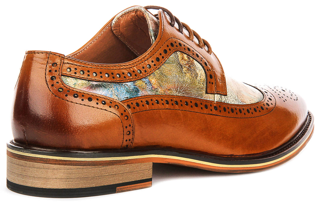 Scott Rennaisance Inspired Print In Brown Leather