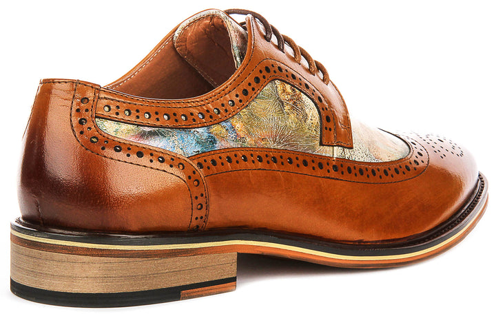 Scott Rennaisance Inspired Print In Brown Leather
