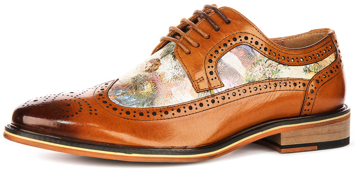 Scott Rennaisance Inspired Print In Brown Leather