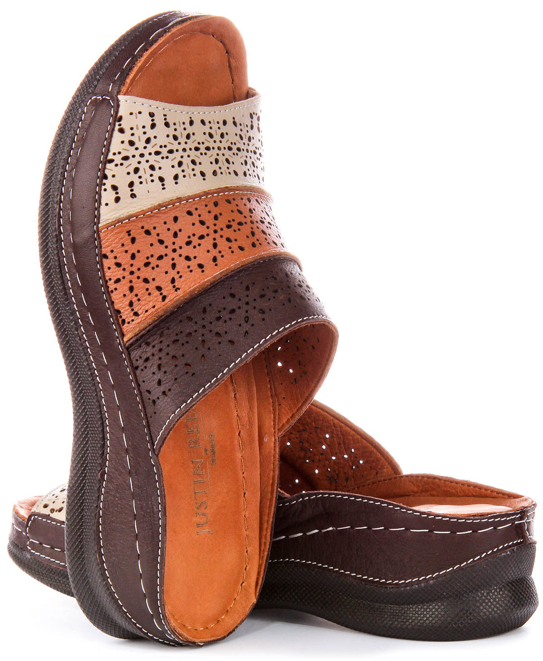 Renee Comfort Platform Sandals In Brown Tan