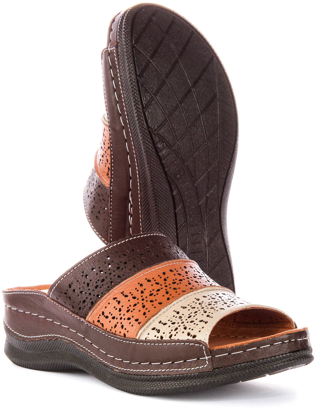 Renee Comfort Platform Sandals In Brown Tan