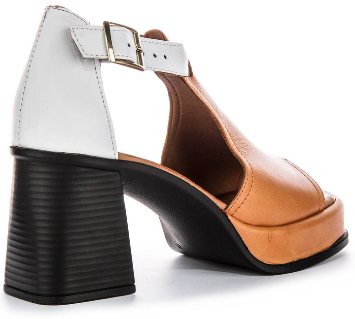 Gail Heel Shoes In Brown White