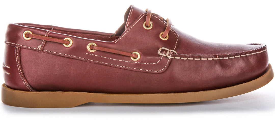 Bay Boat Shoes In Burgundy